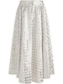 Alice Olivia Nilda Midi Skirt Neutrals at Farfetch